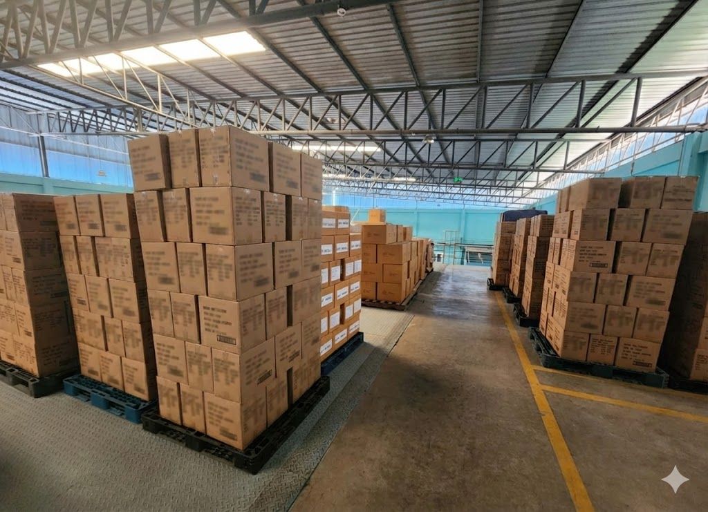 Finished goods packed and ready for export from Thailand OEM manufacturer